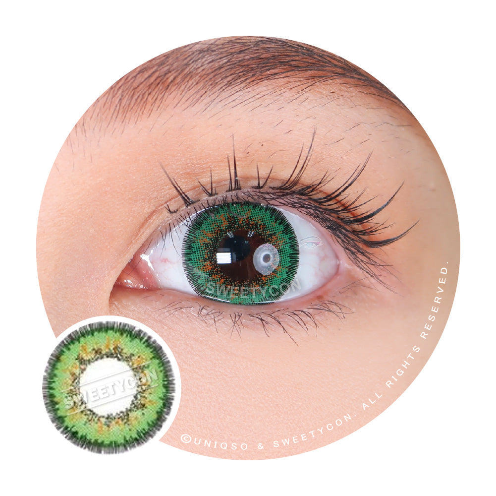 Sweety Poppy Green (1 lens/pack)-Colored Contacts-UNIQSO Canada