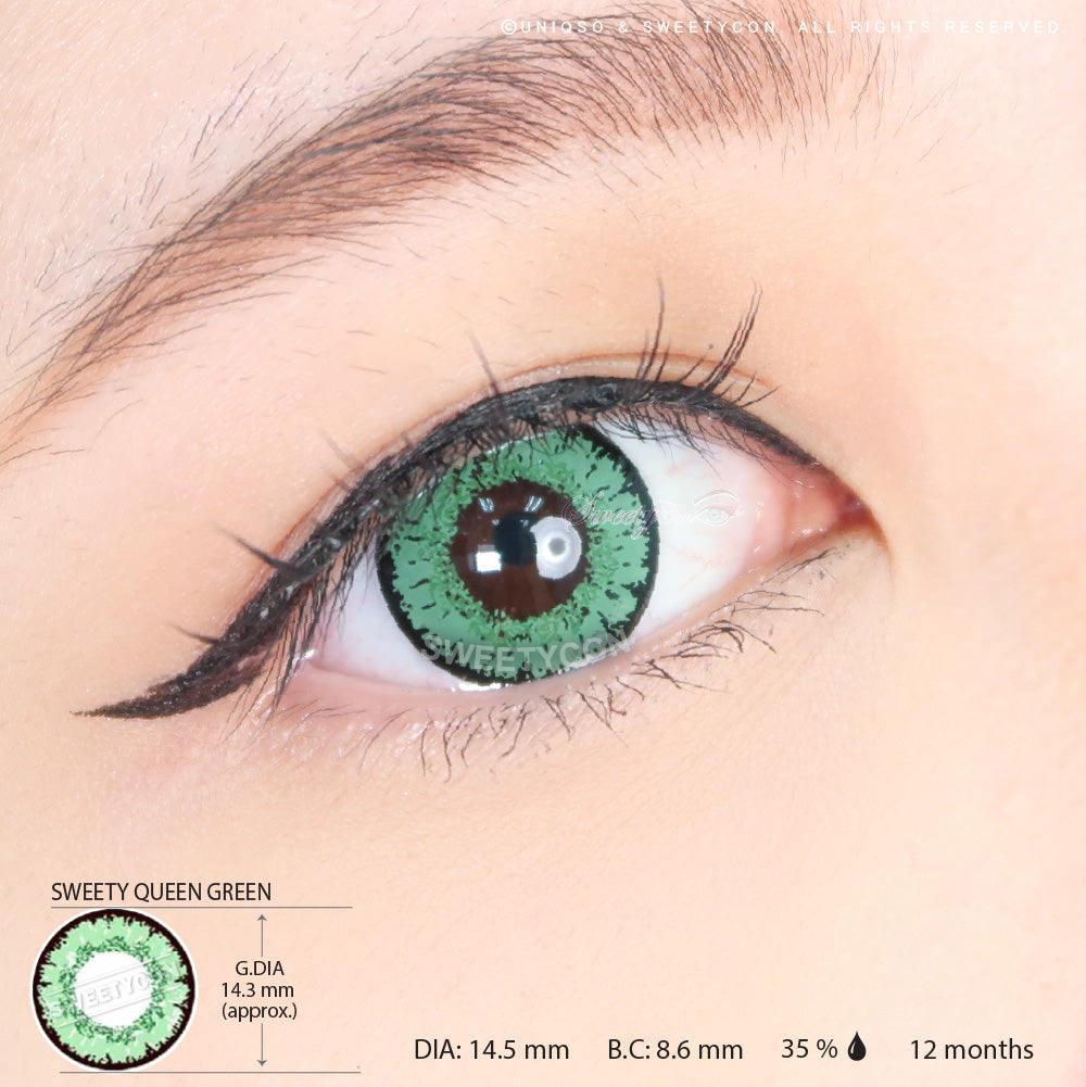 Sweety Queen Green (1 lens/pack)-Colored Contacts-UNIQSO Canada
