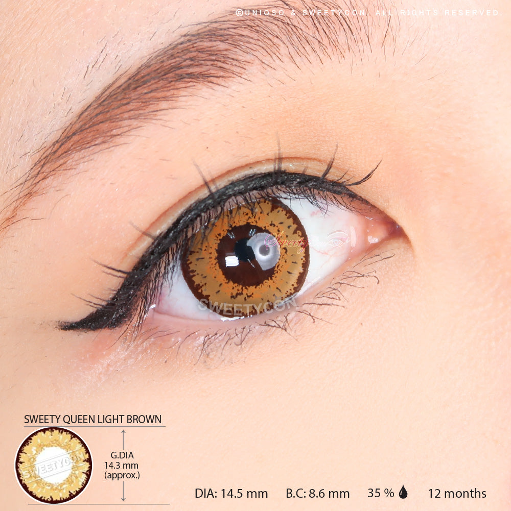 Sweety Queen Light Brown (1 lens/pack)-Colored Contacts-UNIQSO Canada