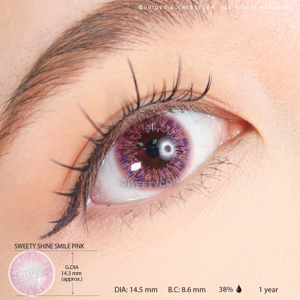 Sweety Shine Smile Pink (1 lens/pack)-Colored Contacts-UNIQSO Canada