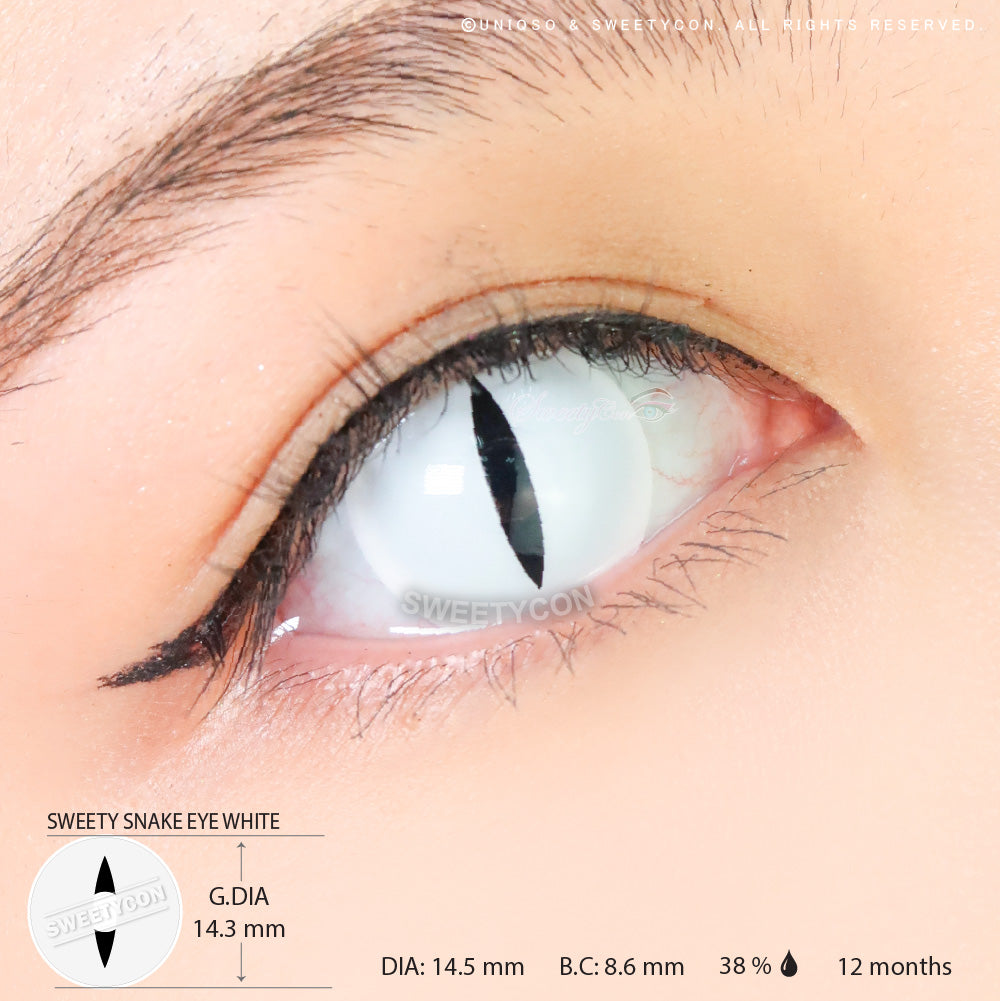 Sweety Snake Eye White (1 lens/pack)-Colored Contacts-UNIQSO Canada