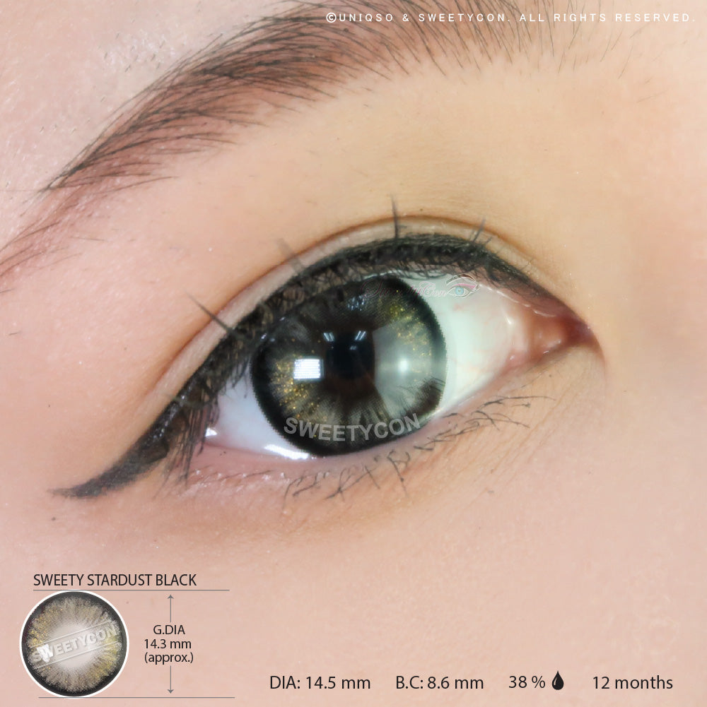 Sweety Stardust Black (1 lens/pack)-Colored Contacts-UNIQSO Canada