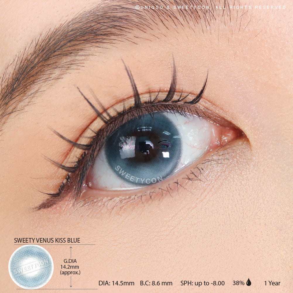 Sweety Venus Kiss Blue (1 lens/pack)-Colored Contacts-UNIQSO Canada