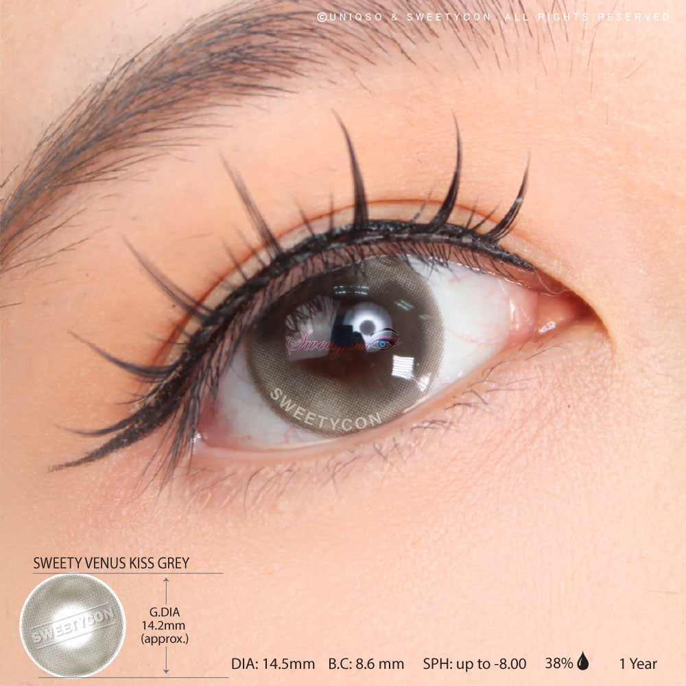 Sweety Venus Kiss Grey (1 lens/pack)-Colored Contacts-UNIQSO Canada