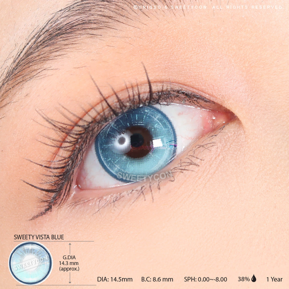 Sweety Vista Blue (1 lens/pack)-Colored Contacts-UNIQSO Canada