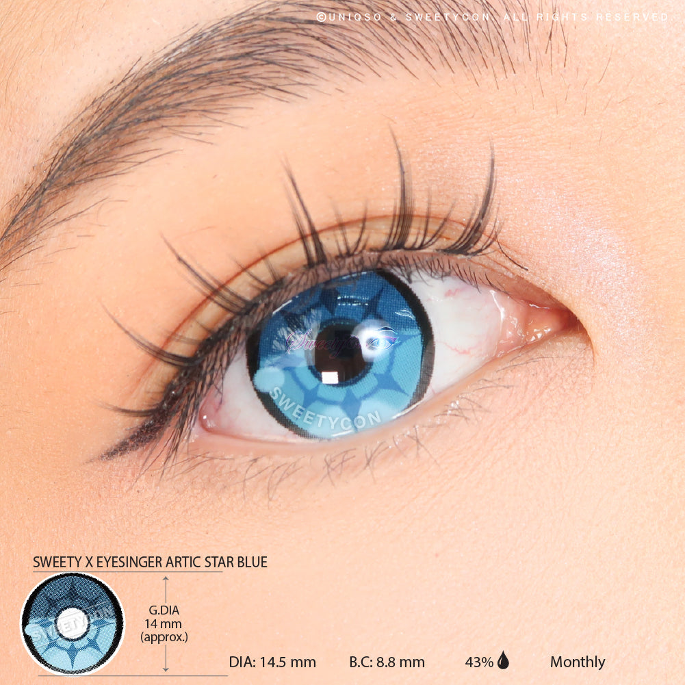 Sweety x Eyesinger Artic Star Blue (2 lenses/pack)-Colored Contacts-UNIQSO Canada