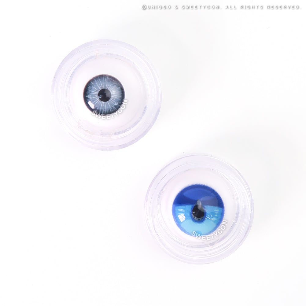 Sweety x Eyesinger Blue Dewdrops (2 lenses/pack)-Colored Contacts-UNIQSO Canada