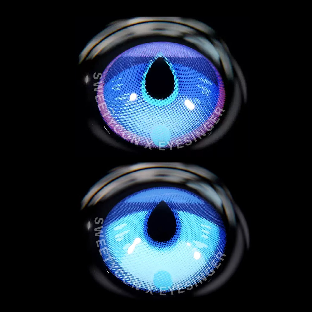 Sweety x Eyesinger Blue Dewdrops (2 lenses/pack)-Colored Contacts-UNIQSO Canada