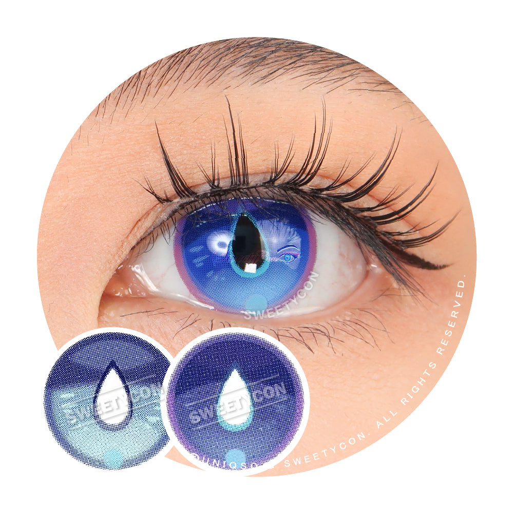 Sweety x Eyesinger Blue Dewdrops (2 lenses/pack)-Colored Contacts-UNIQSO Canada