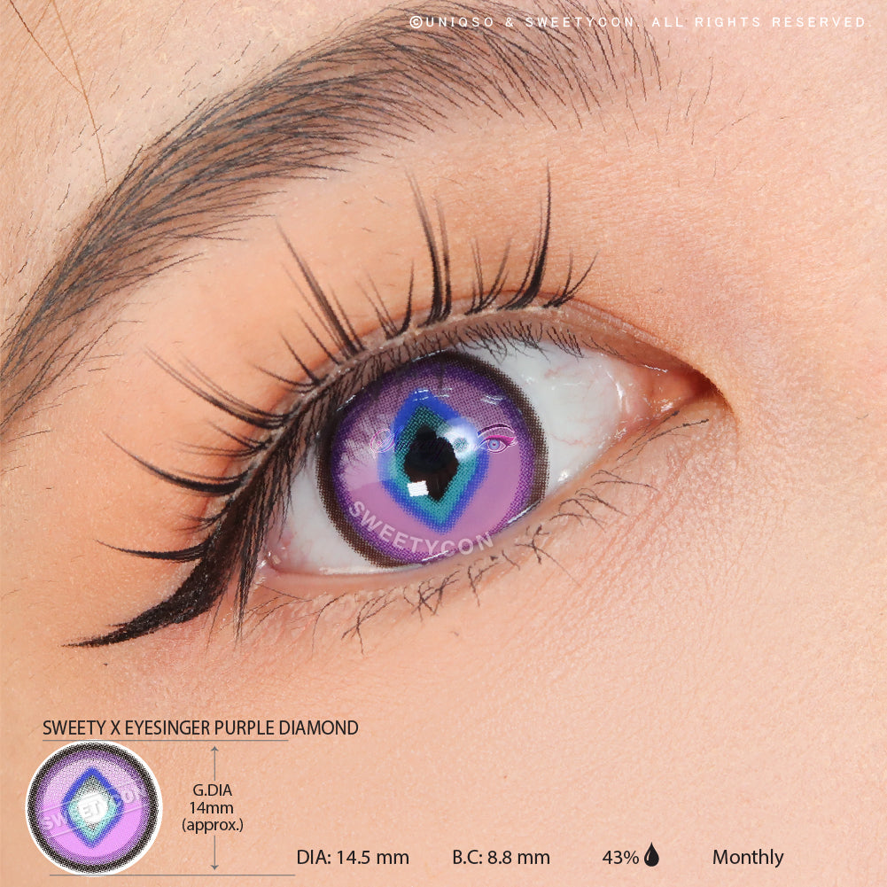 Sweety x Eyesinger Purple Diamond (2 lenses/pack)-Colored Contacts-UNIQSO Canada
