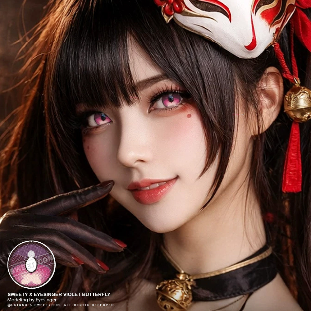 Sweety x Eyesinger Violet Butterfly (2 lenses/pack)-Colored Contacts-UNIQSO Canada