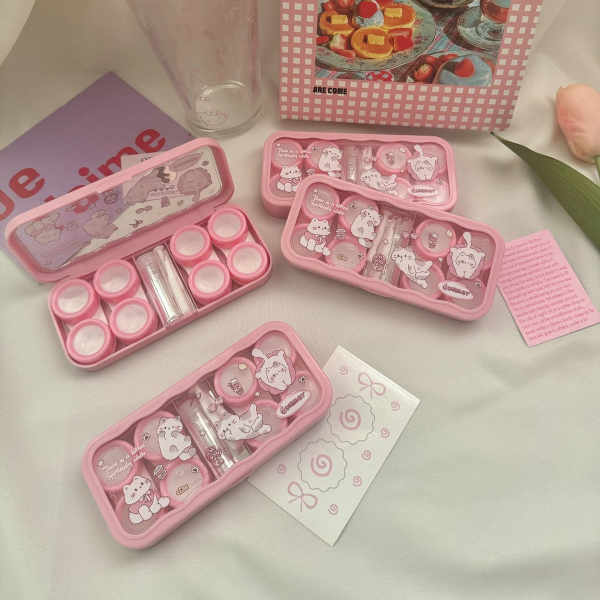 Lens Case Travel Kit - Sweet Kitty-Lens Case-UNIQSO Canada