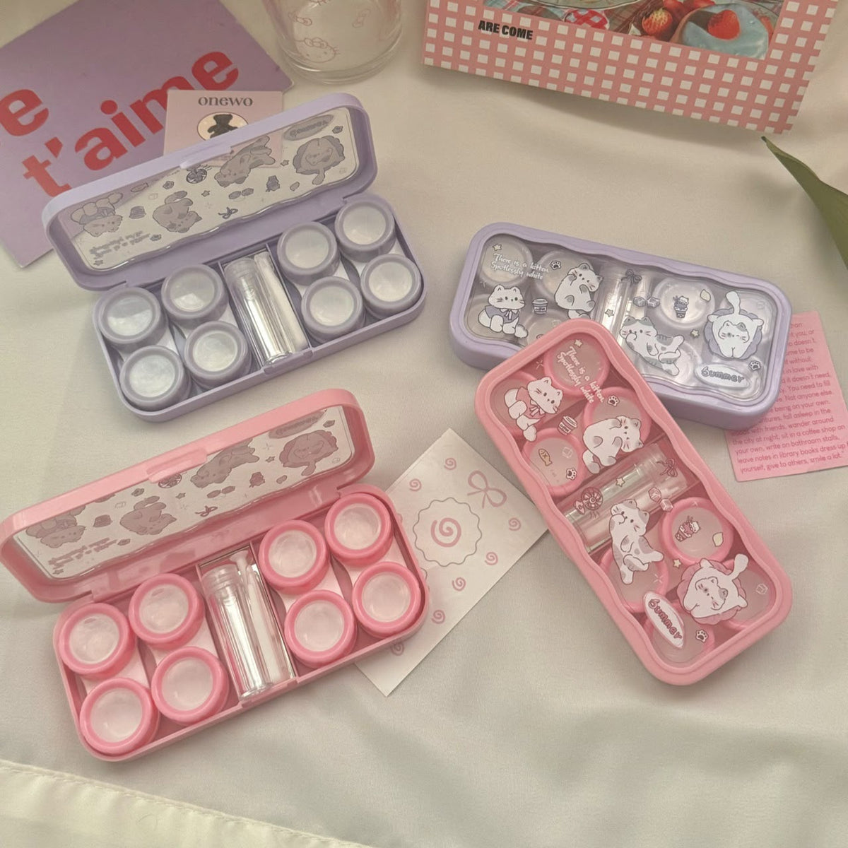 Lens Case Travel Kit - Sweet Kitty-Lens Case-UNIQSO Canada
