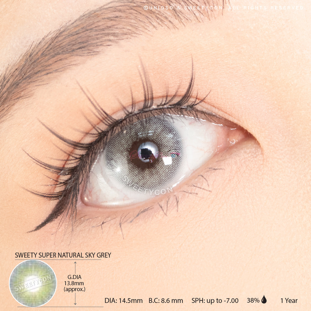 Sweety Super Natural Sky Grey (1 lens/pack)-Colored Contacts-UNIQSO Canada