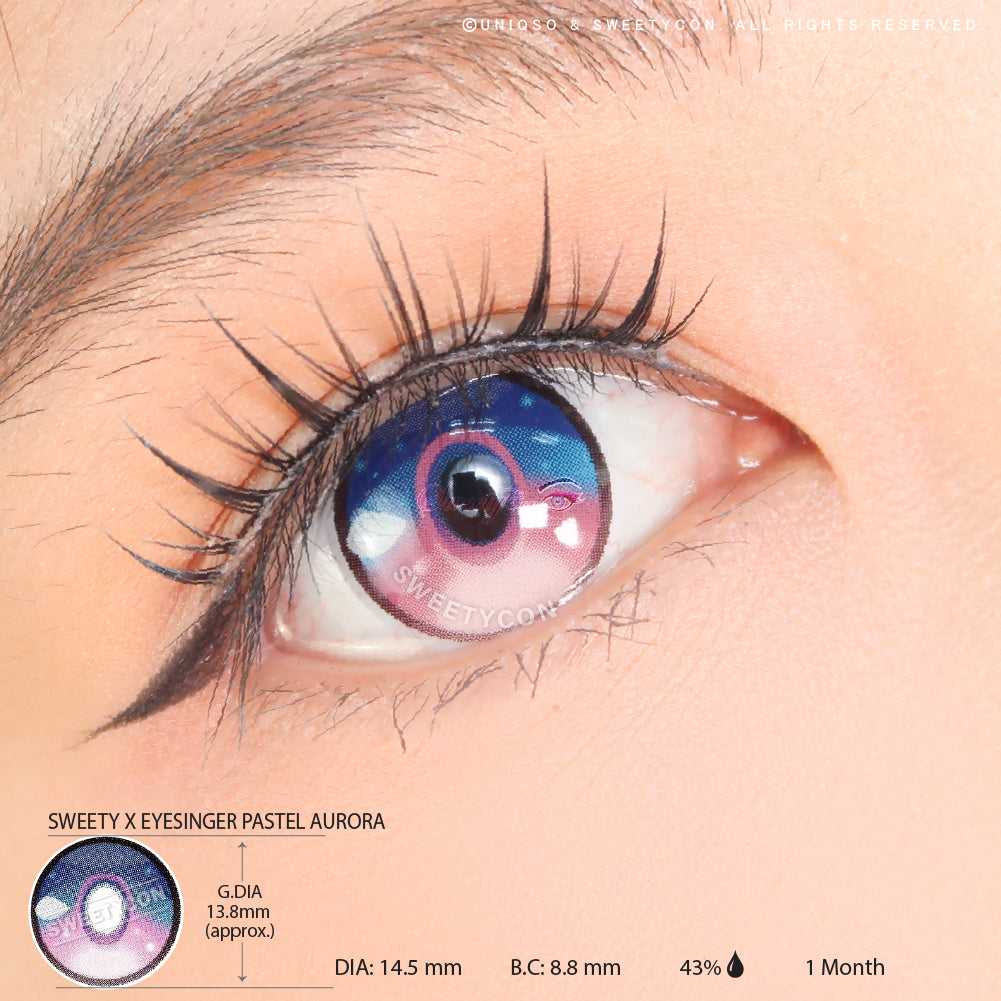 Sweety x Eyesinger Pastel Aurora (2 lenses/pack)-Colored Contacts-UNIQSO Canada
