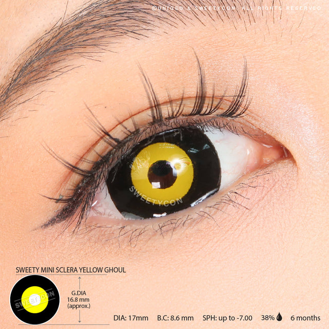 Sweety Mini Sclera Yellow Ghoul(1 lens/pack)-Mini Sclera Contacts-UNIQSO