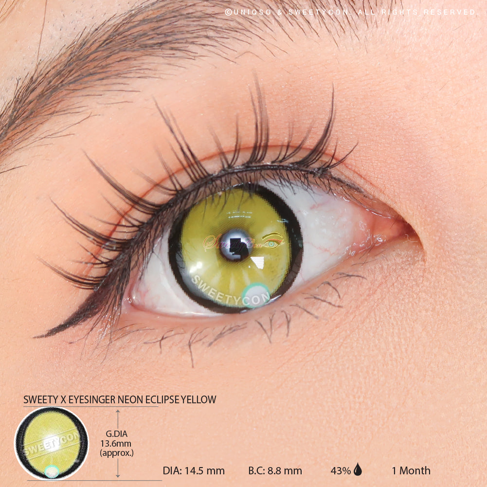 Sweety x Eyesinger Neon Eclipse Yellow (2 lenses/pack)-Colored Contacts-UNIQSO Canada
