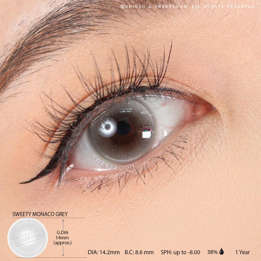 Sweety Monaco Grey (1 lens/pack)-Colored Contacts-UNIQSO Canada