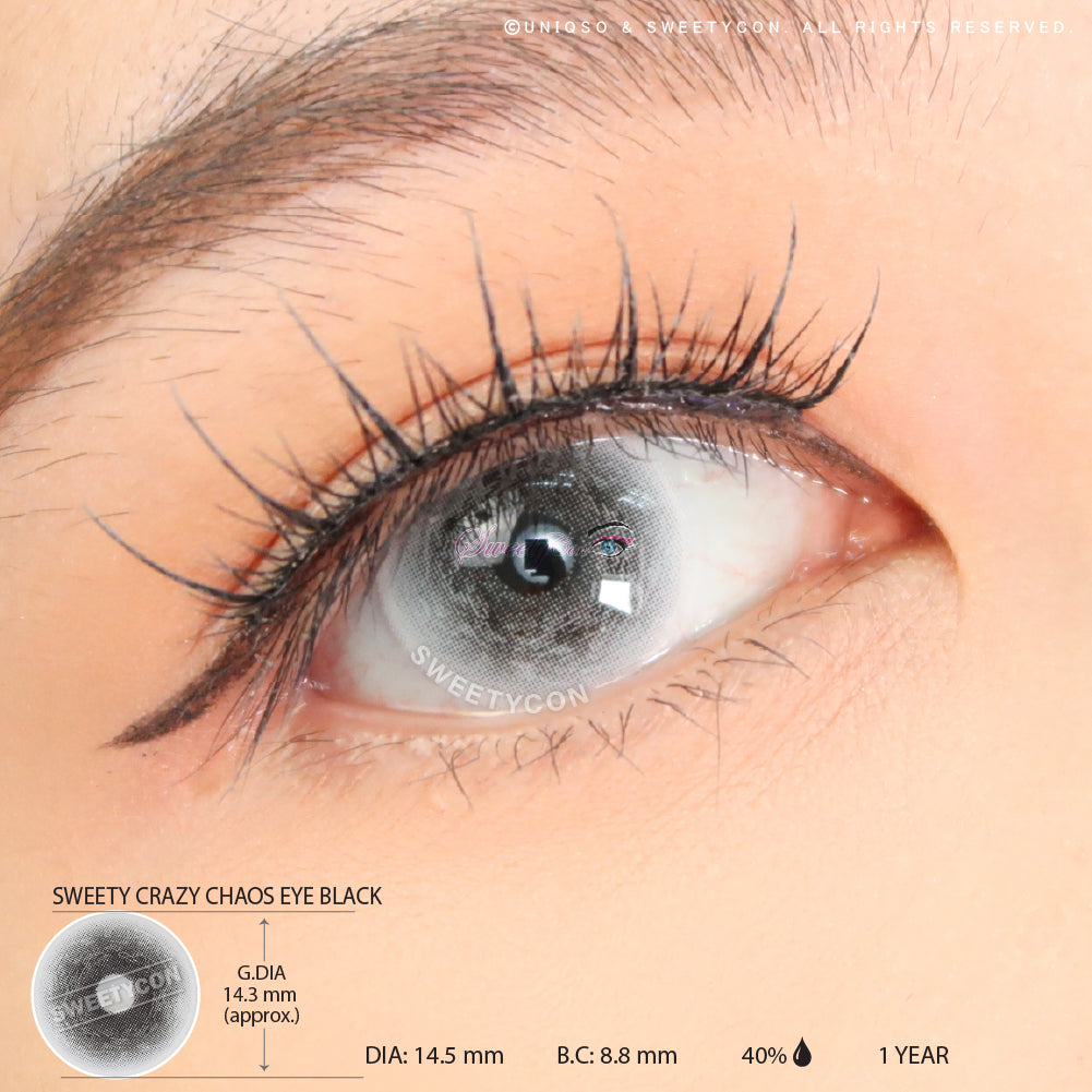 Sweety Crazy Chaos Eye Black (1 lens/pack)