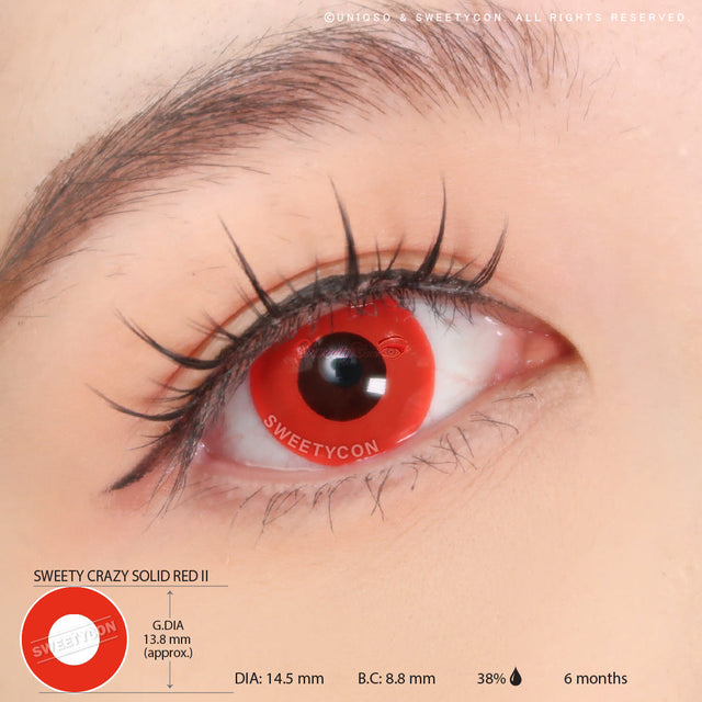 Sweety Crazy Rouge Uni II (1 lentille/paquet)