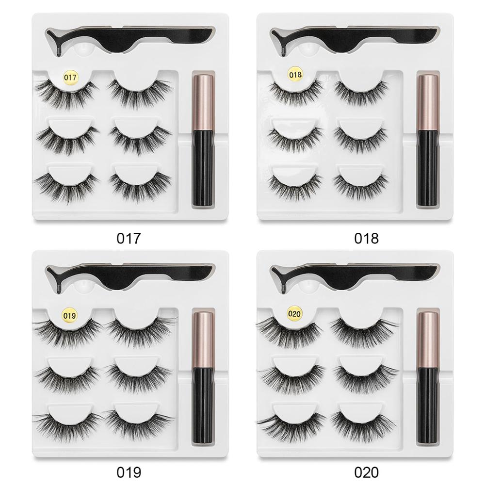 Sexy Sheep Mixed Designs Faux Mink Magnetic Eyelashes Kit Set (3 Pairs)-Magnetic Eyelash-UNIQSO