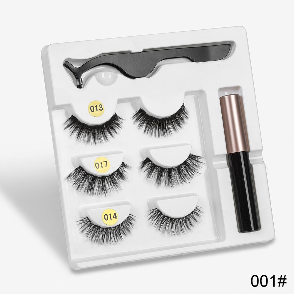 Sexy Sheep Mixed Designs Faux Mink Magnetic Eyelashes Kit Set (3 Pairs)-Magnetic Eyelash-UNIQSO