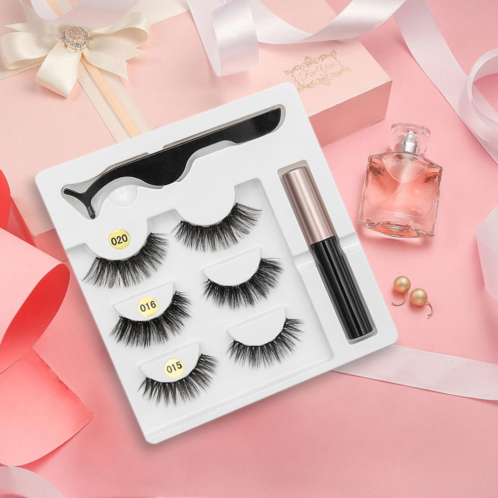 Sexy Sheep Mixed Designs Faux Mink Magnetic Eyelashes Kit Set (3 Pairs)-Magnetic Eyelash-UNIQSO
