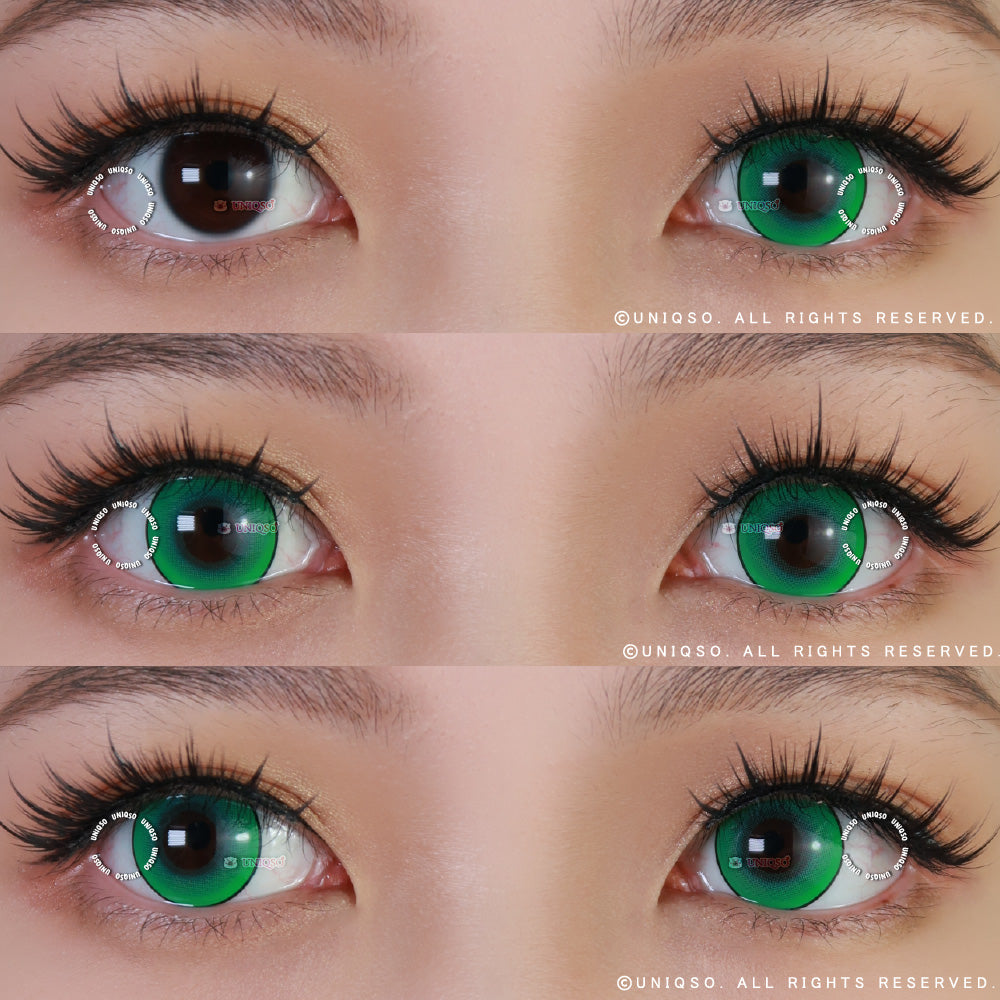 Kazzue Intense Pop Green colored contacts