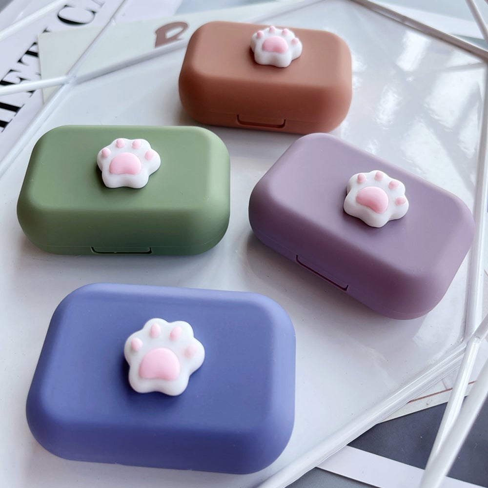 Lens Case - Center Pink Paw Set-Lens Case-UNIQSO Canada