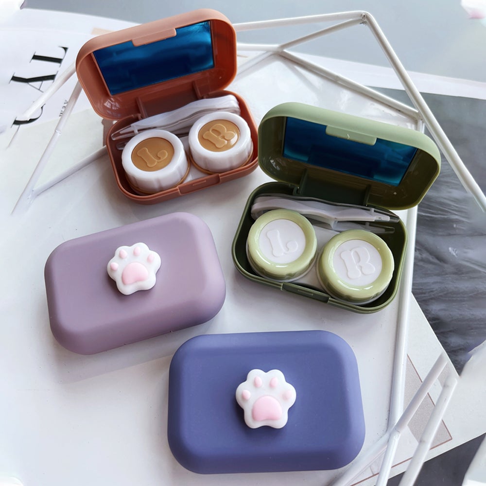 Lens Case - Center Pink Paw Set-Lens Case-UNIQSO Canada