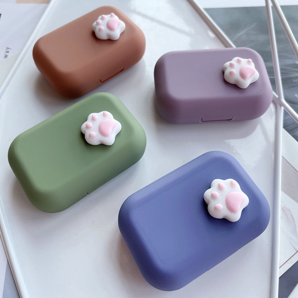 Lens Case - Side Pink Paw Set-Lens Case-UNIQSO Canada