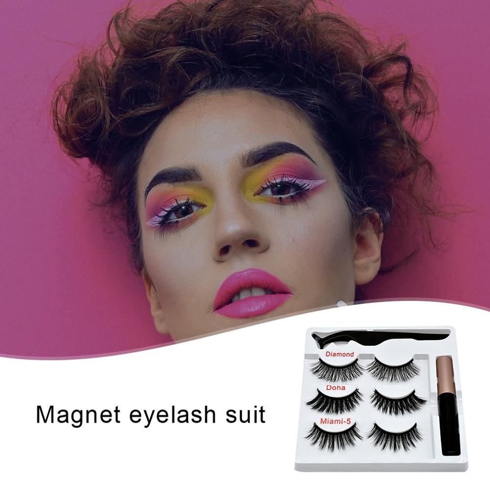 Mixed Designs Faux Mink Magnetic Eyelashes Kit Set (3 Pairs)-Magnetic Eyelash-UNIQSO Canada