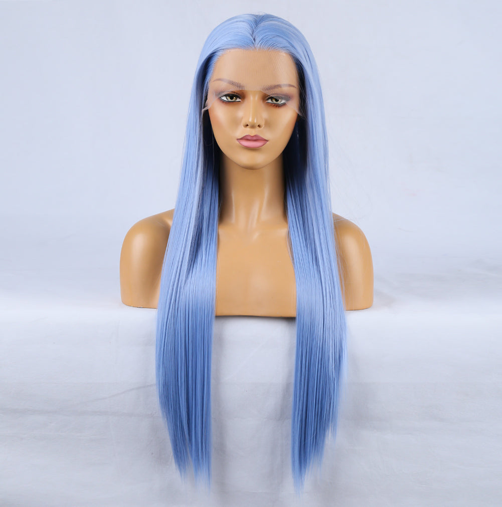 Pamper Blue Front Lace Long Hair Wig-Lace Front Wig-UNIQSO Canada