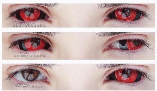 Phantasee Red Black Sclera Contacts Tokyo Ghoul - Red Ghoul/Gremlin (2 lenses/pack)-Sclera Contacts-UNIQSO Canada