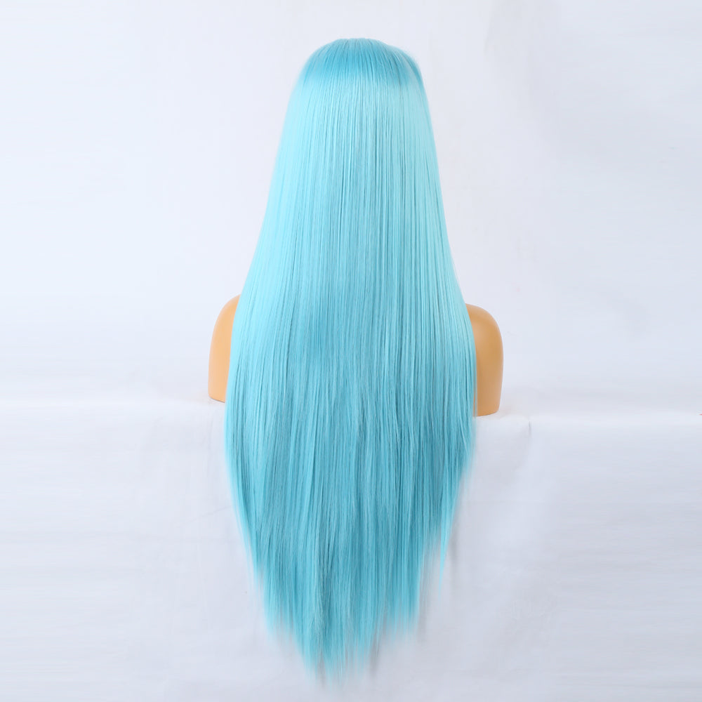 Plush Blue Front Lace Long Straight Hair-Lace Front Wig-UNIQSO Canada