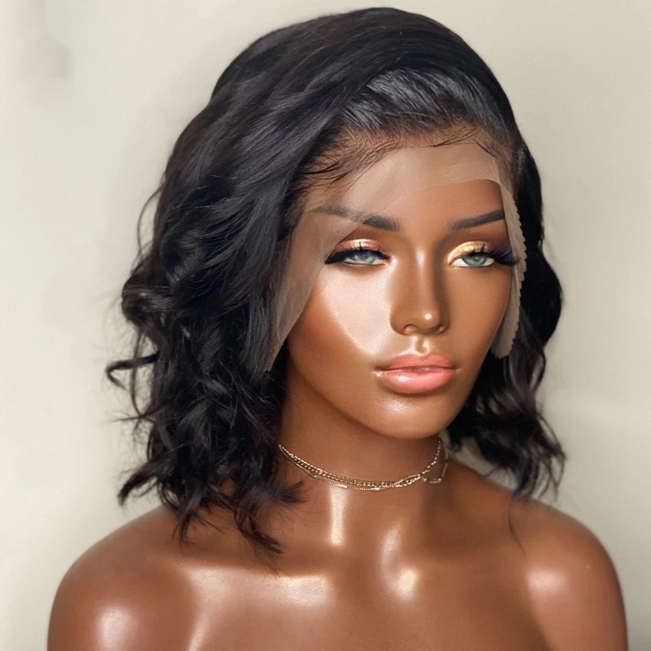 Premium Wig - Big Bling Black Short Curly Lace Front Wig-Lace Front Wig-UNIQSO Canada
