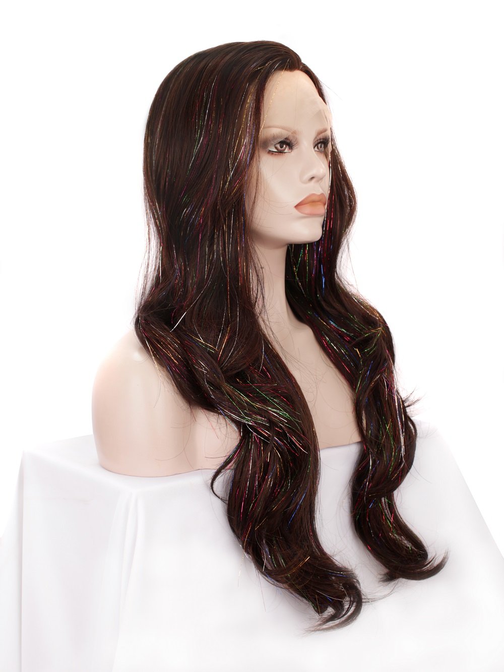 Premium Wig - Copper Blend Shiny Tinsel Lace Front Tinsel-Lace Front Wig-UNIQSO Canada