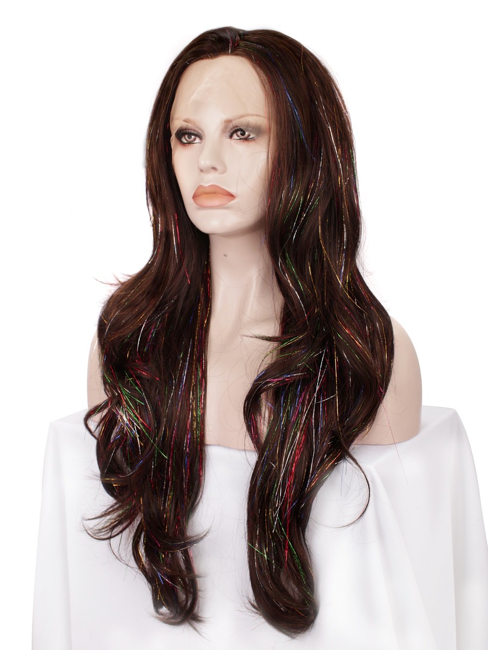 Premium Wig - Copper Blend Shiny Tinsel Lace Front Tinsel-Lace Front Wig-UNIQSO Canada