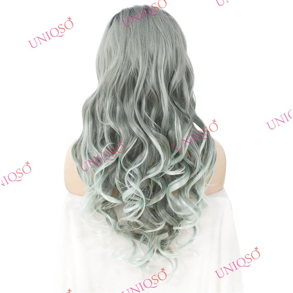 Premium Wig - Reverse Balayage Grey Wig-Lace Front Wig-UNIQSO Canada