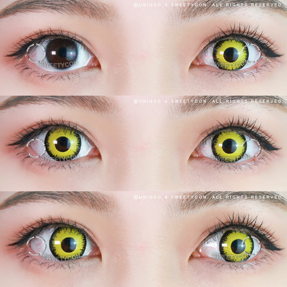 Sweety Crazy Mystic Yellow colored contacts