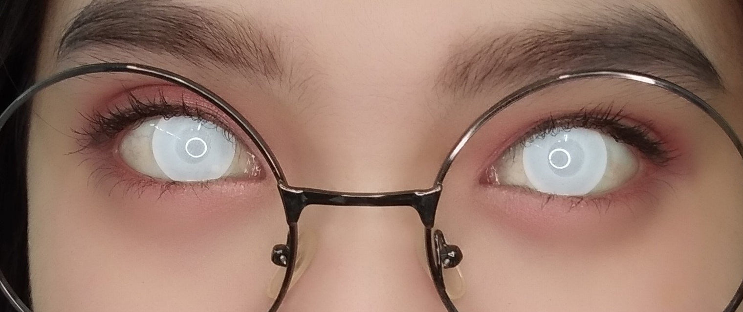 Sweety Crazy White Blind Mesh / Storm White (1 lens/pack)-Crazy Contacts-UNIQSO Canada
