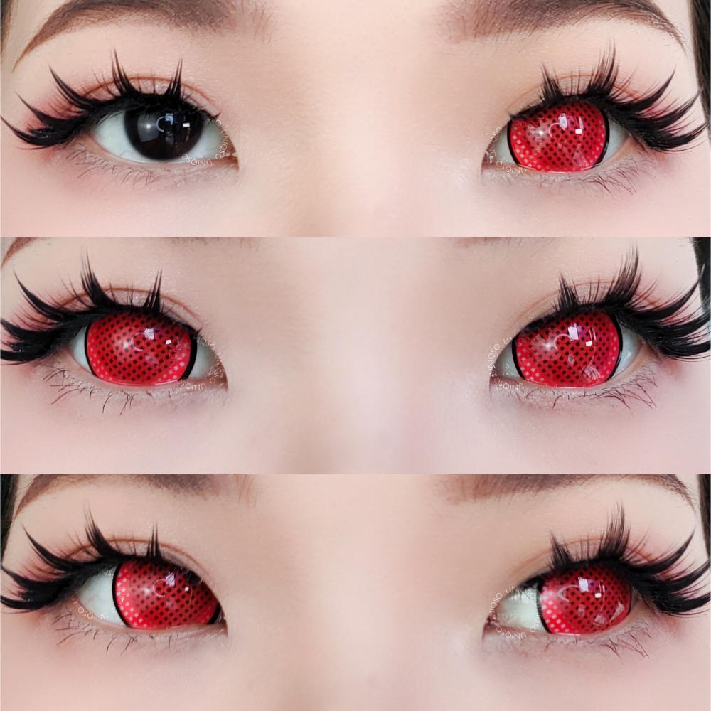 Sweety Mini Sclera Red Mesh Rim (1 lens/pack)-Mini Sclera Contacts-UNIQSO Canada