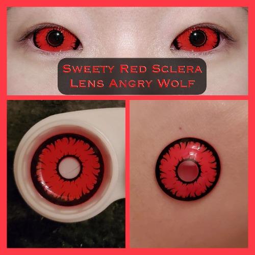 Sweety Red Sclera Contacts Angry Wolf (1 lens/pack)-Sclera Contacts-UNIQSO Canada