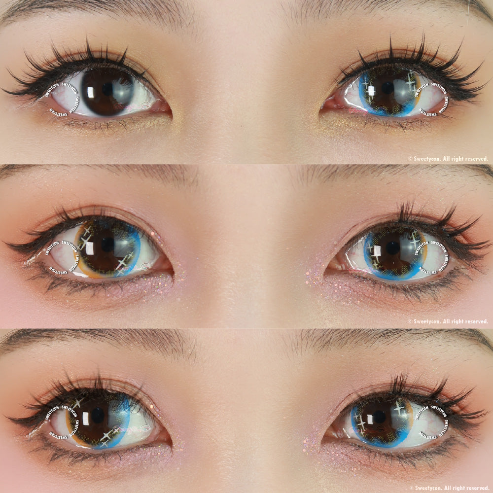 Sweety Shining Stars Blue (1 lens/pack)-Colored Contacts-UNIQSO Canada
