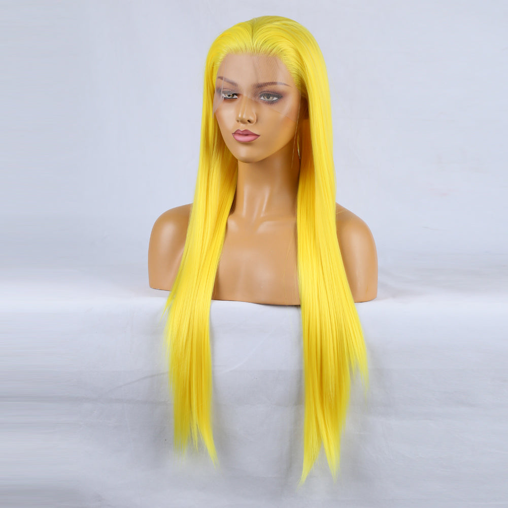 Tempting Yellow Front Lace Long Bangs-Lace Front Wig-UNIQSO Canada