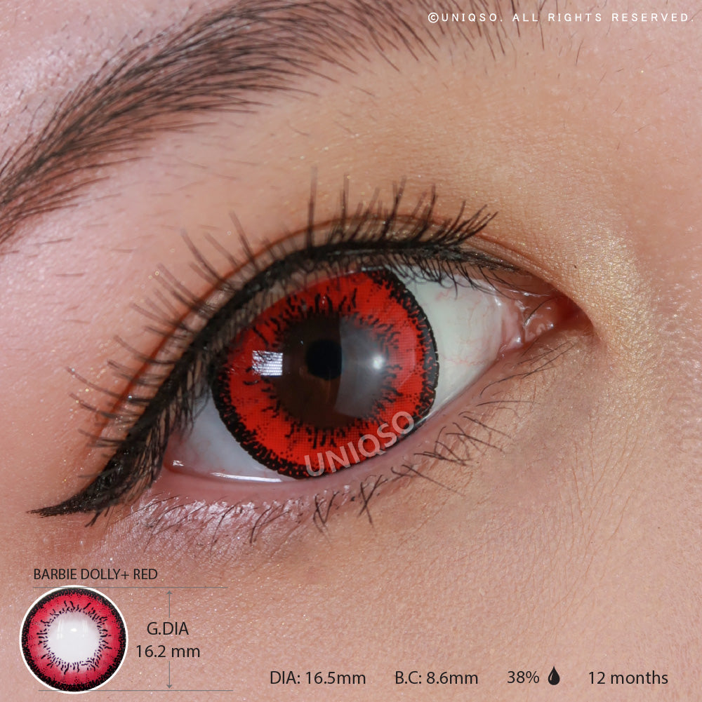 Western Eyes Dolly+ Red (1 lens/pack)-Colored Contacts-UNIQSO Canada