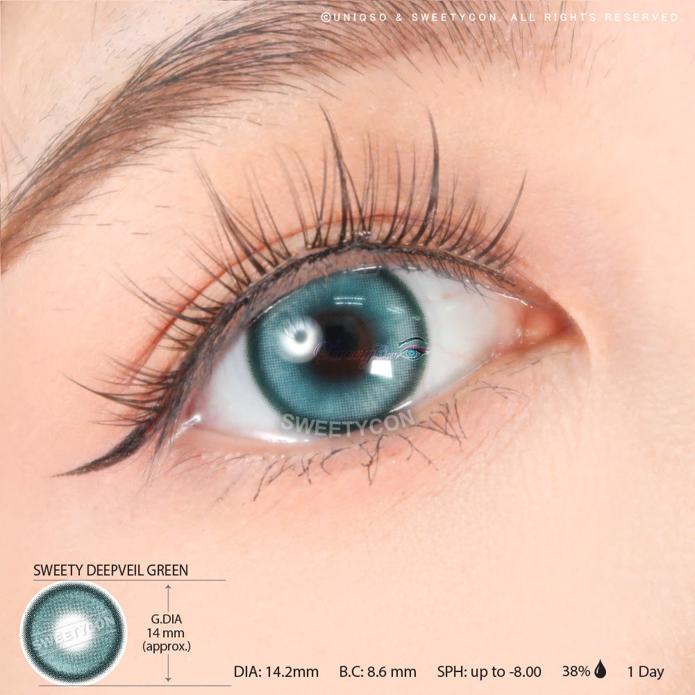 1 Day Sweety Deepveil Green (2 or 10 lenses/pack)-Colored Contacts-UNIQSO Canada