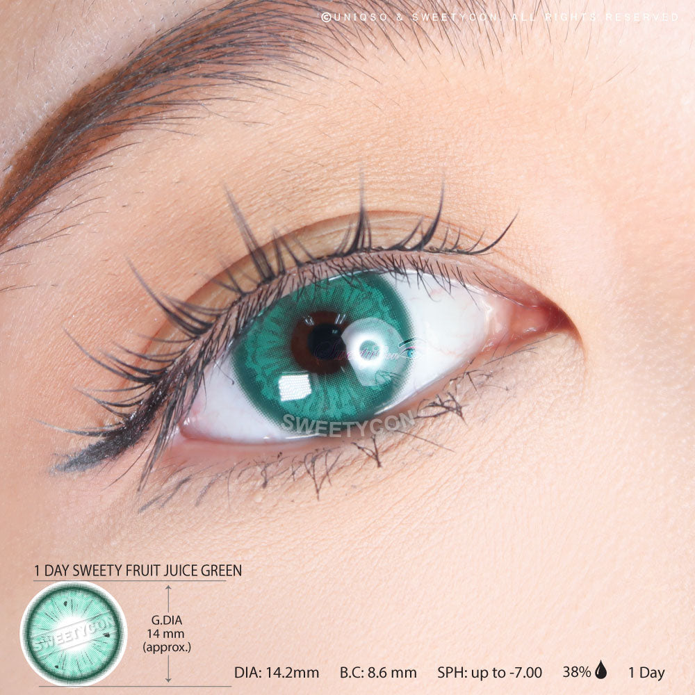 1 Day Sweety Fruit Juice Green (2 or 10 lenses/pack)-Colored Contacts-UNIQSO Canada