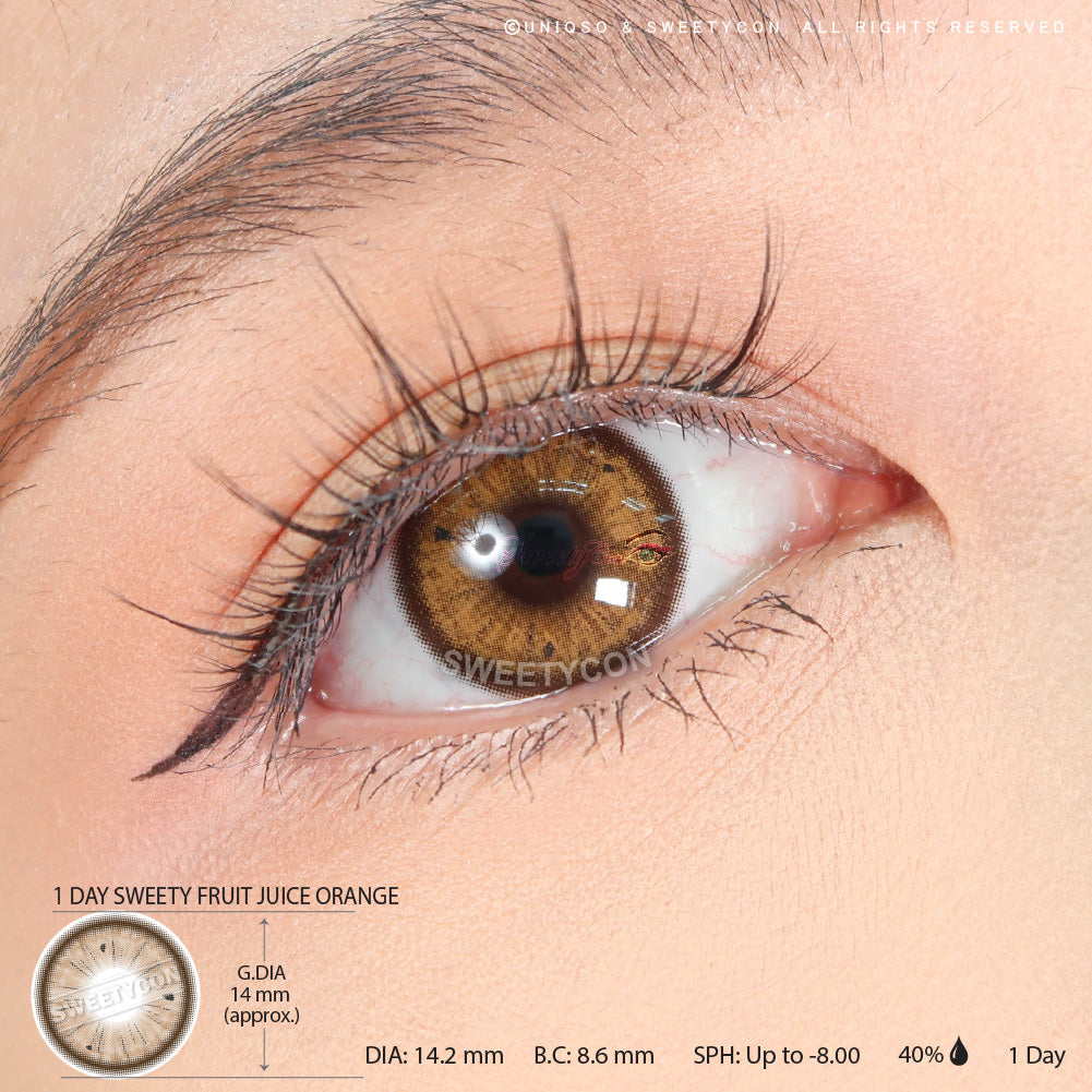 1 Day Sweety Fruit Juice Orange (2 or 10 lenses/pack)-Colored Contacts-UNIQSO