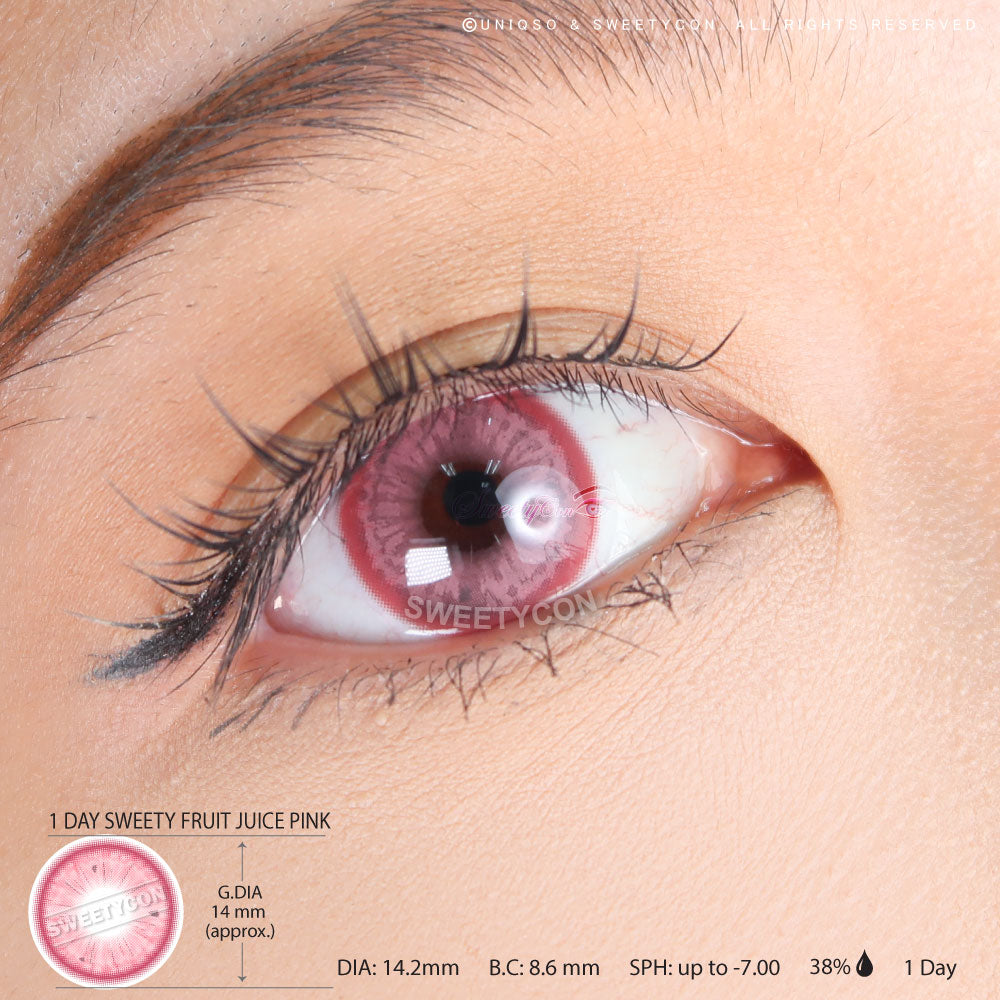 1 Day Sweety Fruit Juice Pink (2 or 10 lenses/pack)-Colored Contacts-UNIQSO Canada